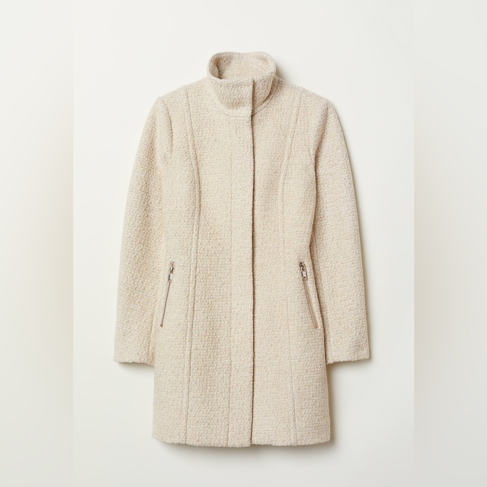 H&M Cream Textured Coat